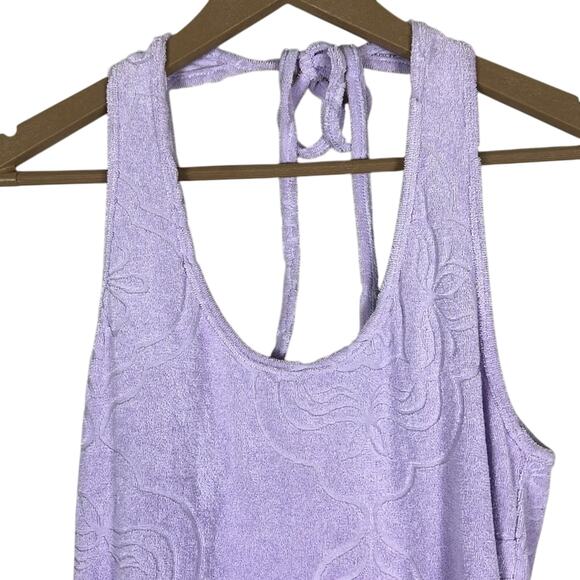 O’Neill Cabana Tile Terry Mini Dress Womens S Purple Racerback Swim Beachy - Picture 4 of 8